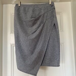 Gray Wrap Front Pencil Skirt - Women's Small